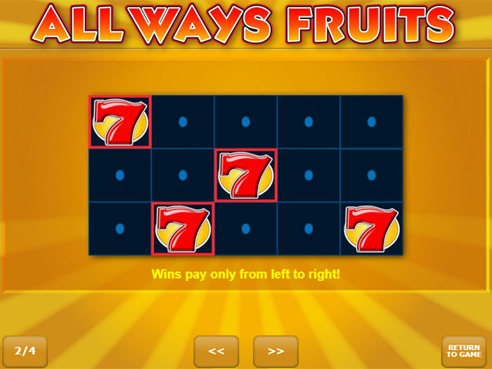 All ways fruits paytable 2