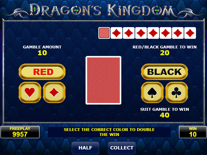 Dragons kingdom paytable