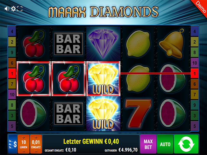 maaax diamonds paytable 3